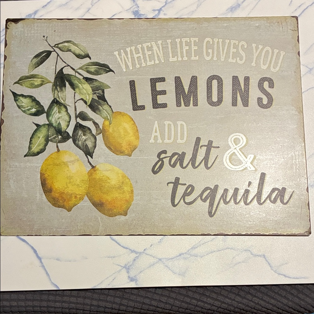 Rustic Lemon Metal Wall Art Decor